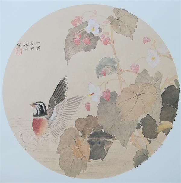 艺博会刮来一股清新之风 贾广健硕士研究生马敬山花鸟画来袭