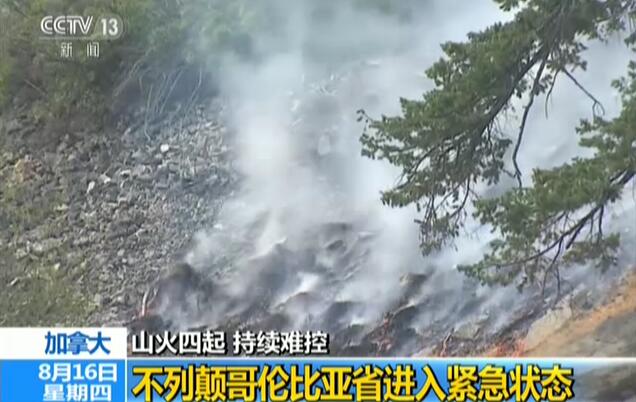 加拿大山林大火肆虐 小镇被烟雾笼罩天色昏暗