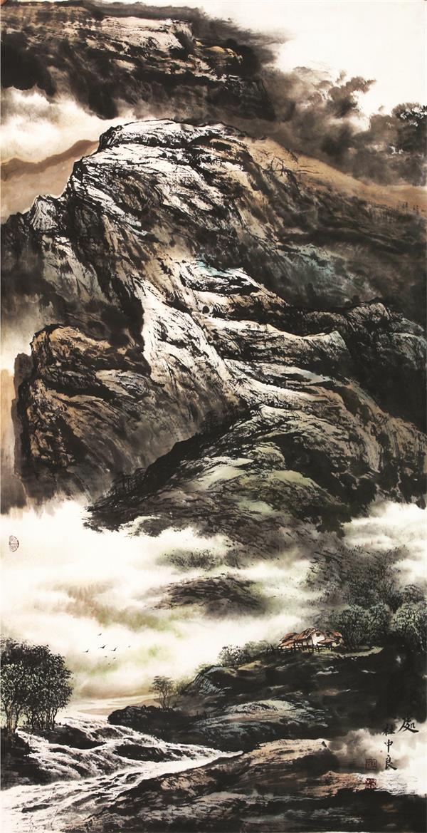 艺博会赏北派山水画的大气与诗意 中国孔子国画院院长杜中良山水作品展