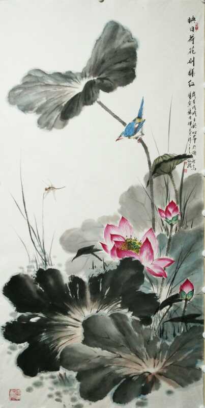 艺博会上 李炳武写意花鸟清新自然入画来