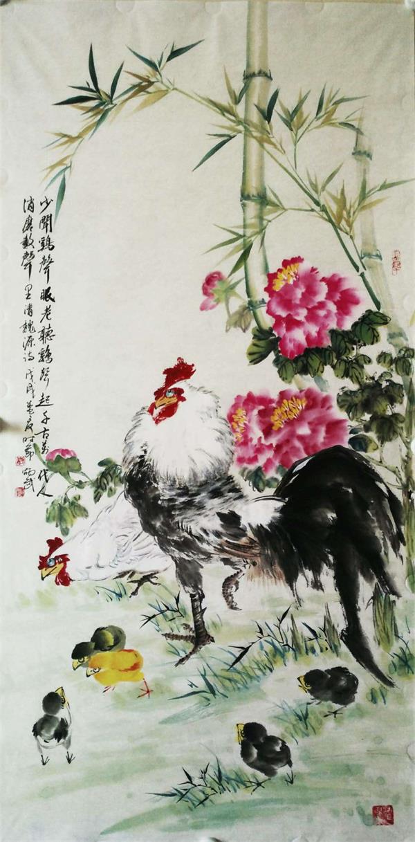 艺博会上 李炳武写意花鸟清新自然入画来