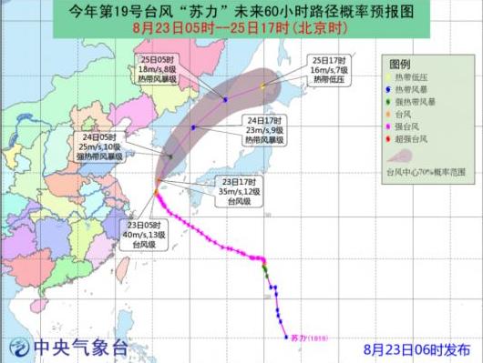 【台风路径实时发布系统】台风苏力超生了 四风暴共舞继续蓝色预警