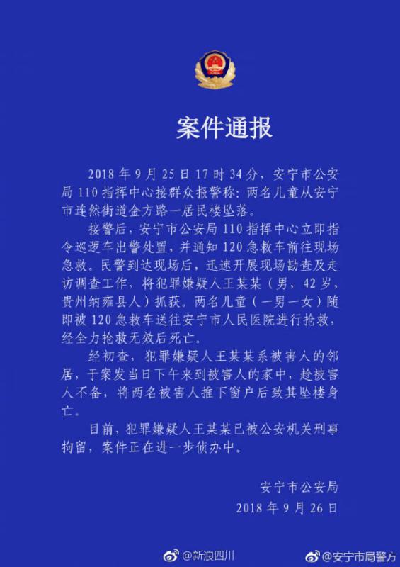 真相让人痛心!两幼童被推坠亡 这名42岁男子为何如此凶残?