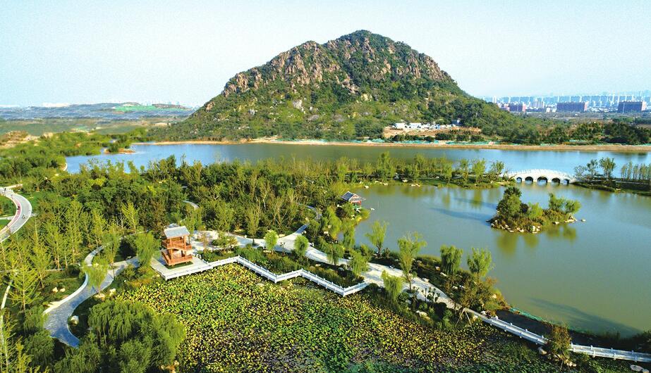再现“鹊华烟雨”山水胜景 华山生态湿地公园展露芳容