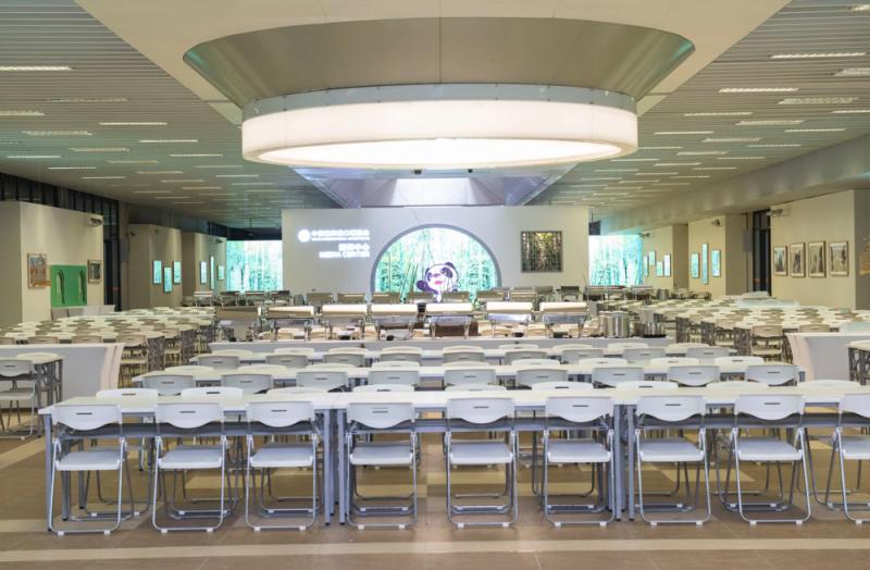 【进博视图】新闻中心明日开放,红衣“小叶子”笑语盈盈