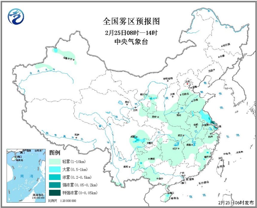 未来3日华北局部有重度霾 江苏上海等地有大雾