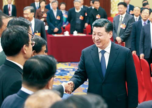 2019年3月4日下午,中共中央总书记、国家主席、中央军委主席习近平看望参加全国政协十三届二次会议的文化艺术界、社会科学界委员,并参加联组会,听取意见和建议。
