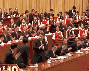 合影时，他们坐在了总书记身边