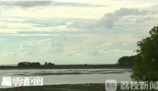 洪泽湖海市蜃楼 古代城楼建筑群落鳞次栉比