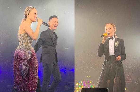 男装容祖儿很飒!容祖儿张学友同台 场面一度非常热闹