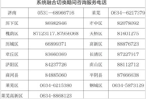 濟萊社保系統融合期：8月23日18：00至27日18：00 