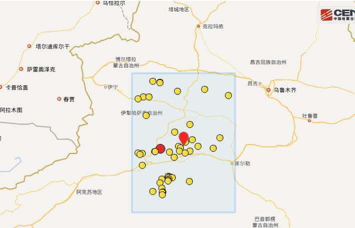 最大地震是2017年9月16日在新疆阿克苏地区库车县发生的5