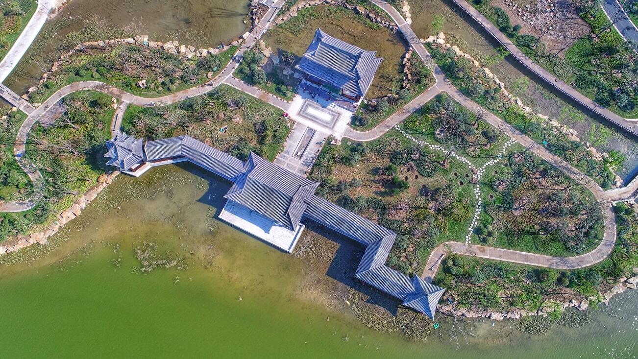 济南：云锦湖华丽“上妆” 多处景观已建成