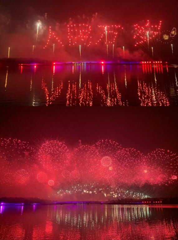 深圳湾夜空上演超燃大片！16万发礼花赞美“祖国万岁”