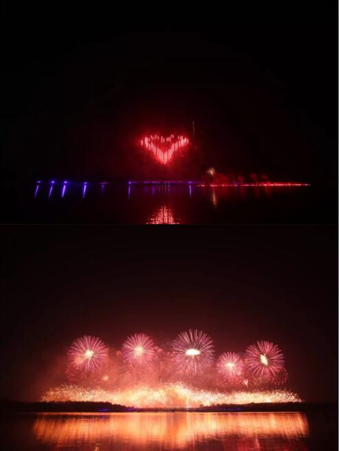 深圳湾夜空上演超燃大片！16万发礼花赞美“祖国万岁”