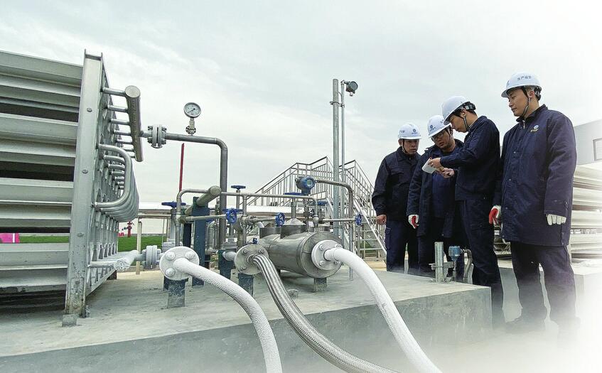 济南市目前储量最大液化天然气调峰站预冷调试