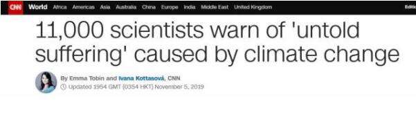 全球1万多名科学家警告:世界正面临气候危机