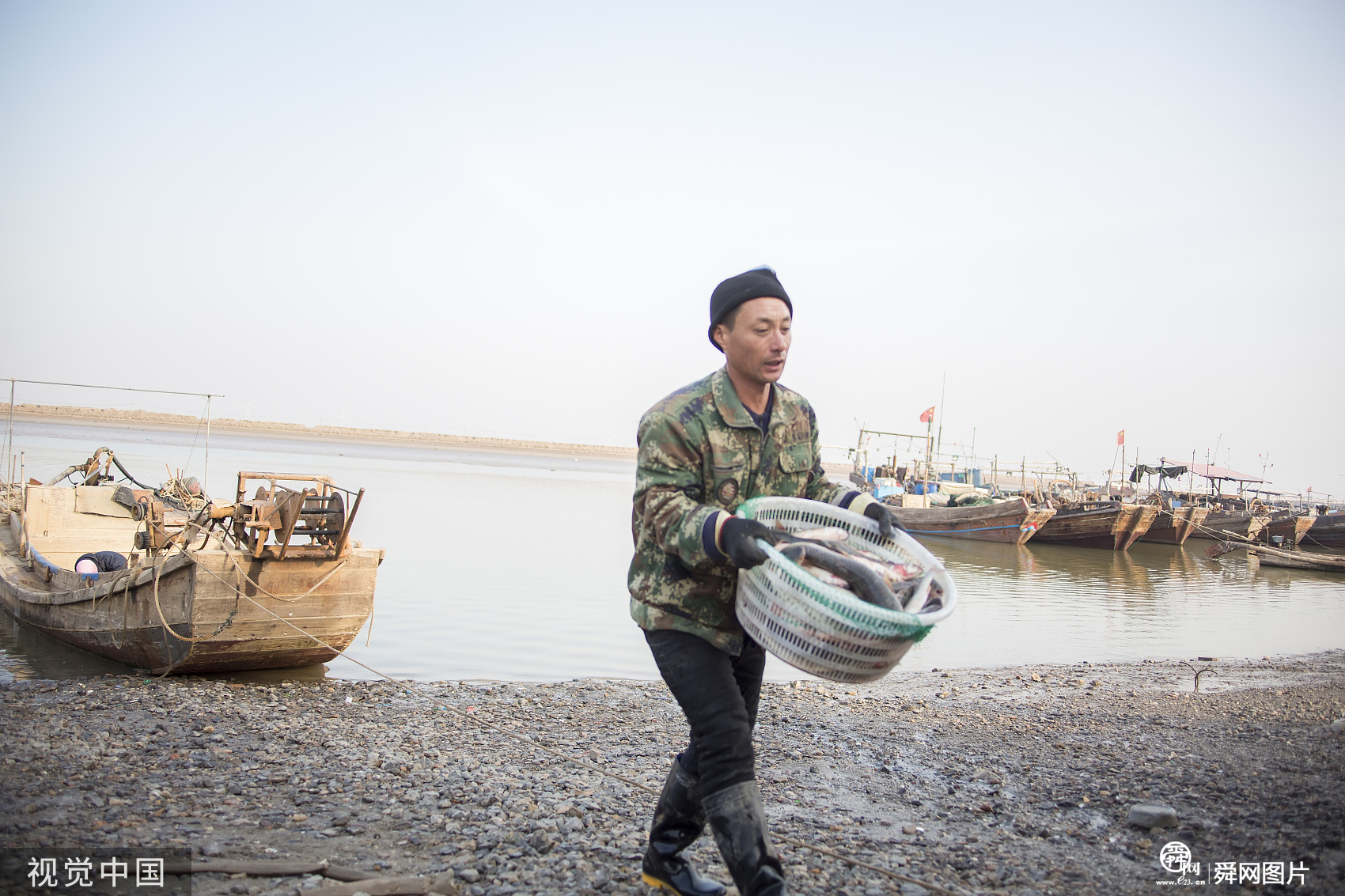 山东滨州：渤海湾梭鱼迎丰收 渔船纷纷靠岸供应市场