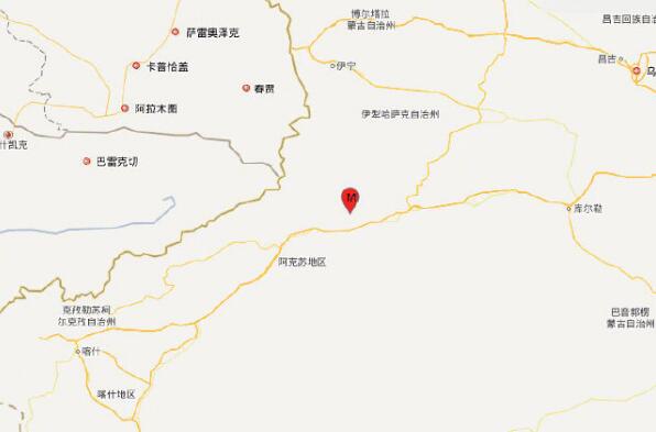 12月05日10时46分 新疆阿克苏地震 震源深度15千米