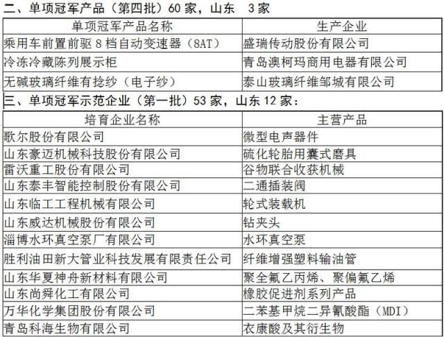 总数第一! 国家级制造业单项冠军示范企业山东上榜最多