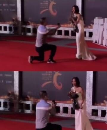 疯狂男粉求婚！王珞丹新片首映会遇疯狂粉丝示爱 被吓得面色铁青