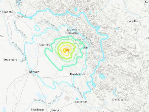 伊朗西南部地震5.0级，震源深度为10千米