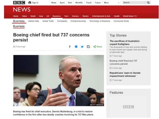 痛定思痛！波音炒掉现任CEO 两次致命空难对公司造成沉重打击