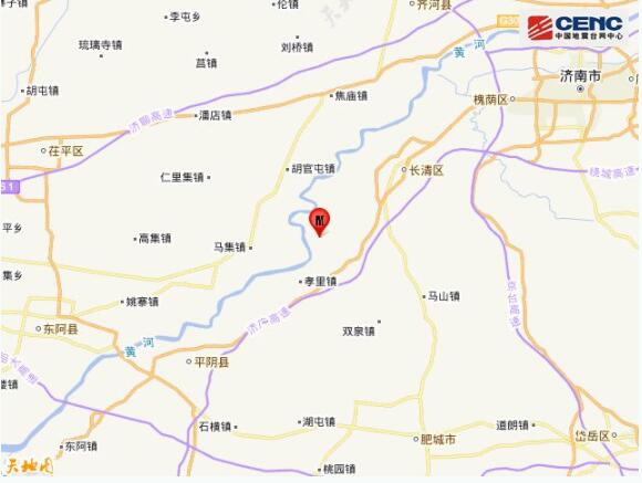 2月20日04时44分 山东省济南市长清区发生3.1级地震