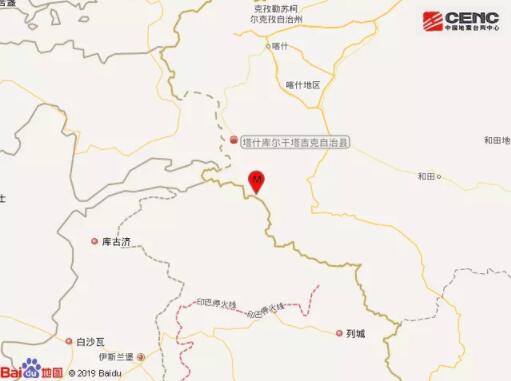 3月8日夜新疆喀什3级地震 震中5公里范围内平均海拔约5131米