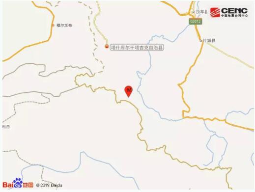 3月8日夜新疆喀什3级地震 震中5公里范围内平均海拔约5131米