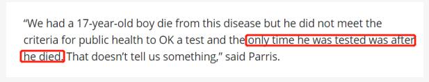 疑点重重：美国最年轻死亡病例被移出“死亡名单”