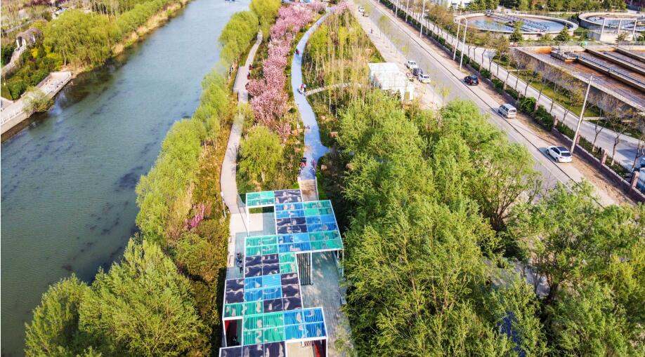 济南：静享乐活“绽放” 土坡河堤变身休闲公园