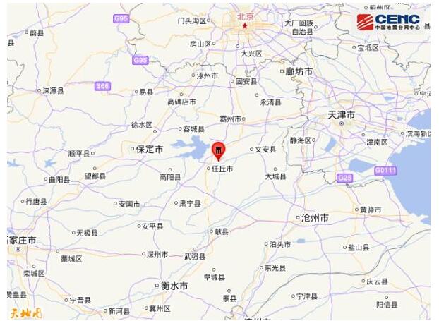 中国地震台网:4月13日13时17分 河北任丘3.2级地震图片