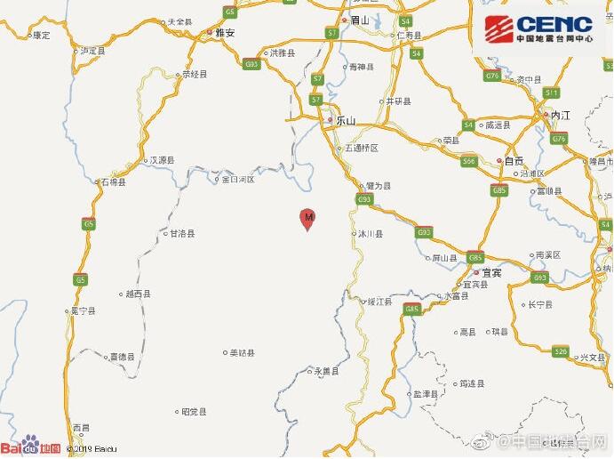 【最新】四川乐山3.8级地震震源深度14千米 眉山、成都有震感