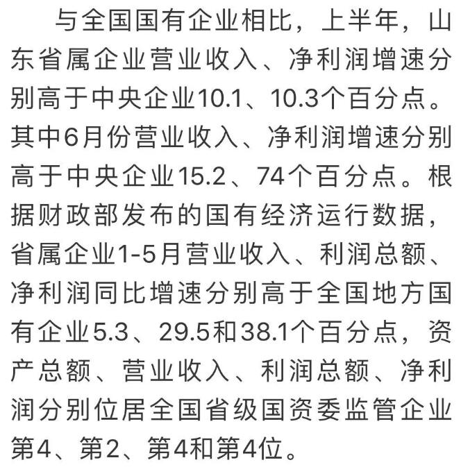 权威发布丨行进平稳、稳中有升！山东省属企业2020年上半年经济运行情况发布