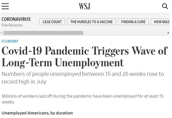 北美观察丨疫情反弹冲击波：长期失业浪潮来袭，美国民生面临“三连击”