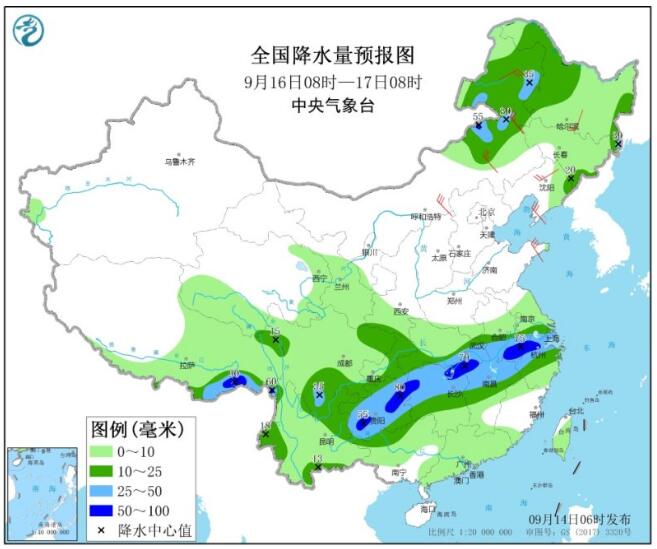 我国中东部将有大范围降雨 （未来三天具体预报）