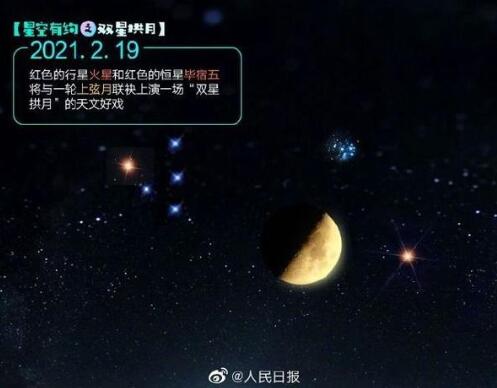 天文好戏！正月初八将现双星拱月，肉眼可见这幕趣味天象