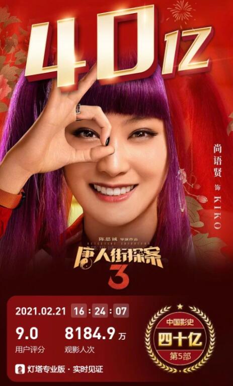 陈思诚:《唐探4》安排 唐探3成中国影史最快破40亿电影