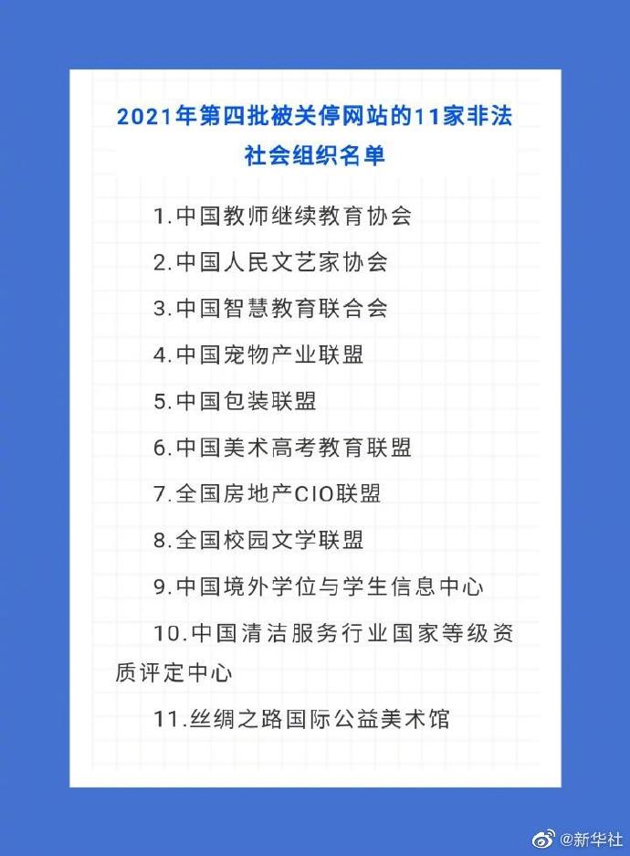 中国人民文艺家协会等11家非法社会组织网站被关停