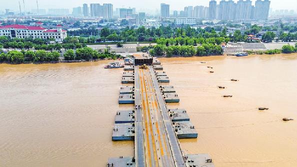 汛前调水调沙进入落水期 黄河济南段浮桥陆续接通