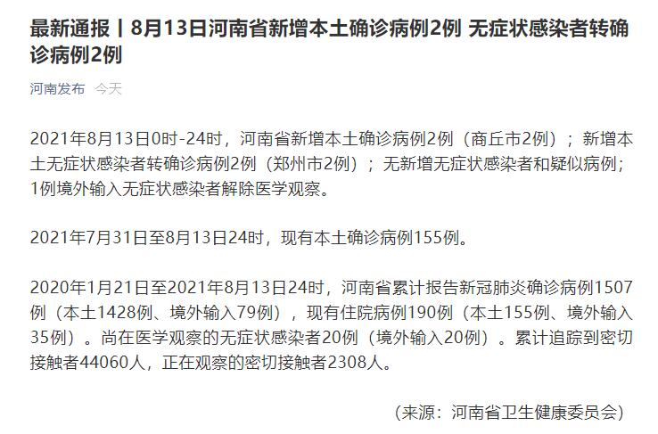 河南新增本土确诊病例2例 新增本土无症状感染者转确诊2例