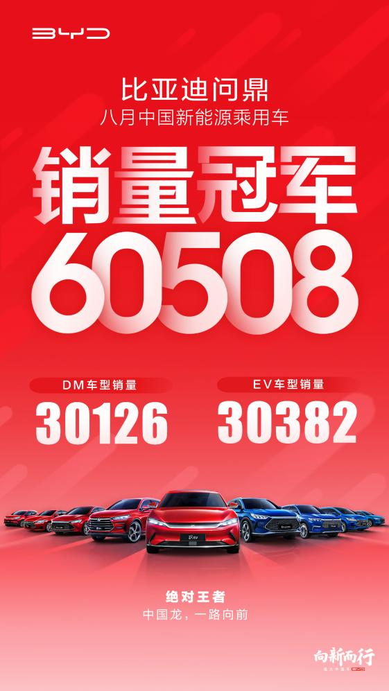 再度刷中国纪录！比亚迪实现新能源乘用车月销三连冠