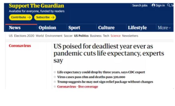 环球深观察丨看看这些最新数据，就会知道美国民众的生命权被怎样践踏