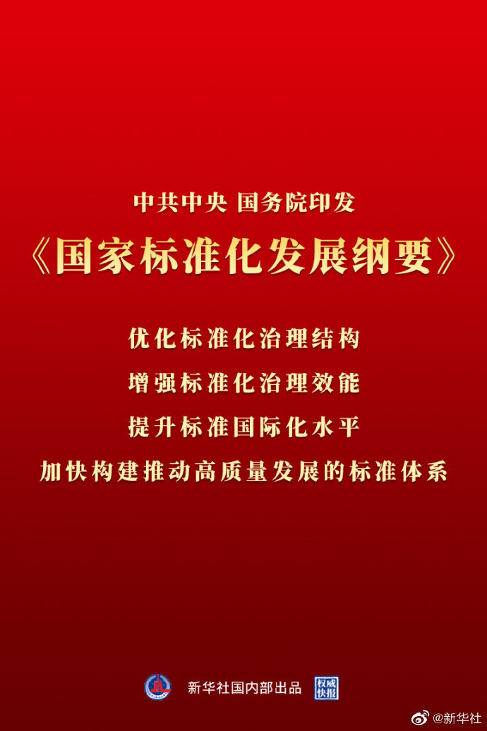 权威快报｜《国家标准化发展纲要》发布