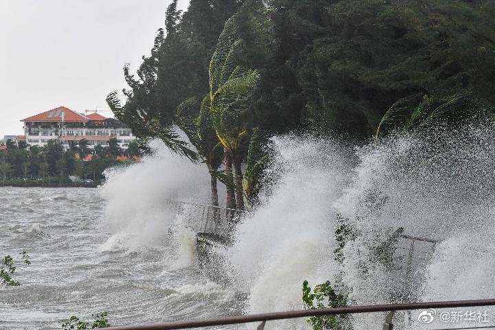 【台风实时路径发布系统】台风“圆规”在海南琼海博鳌镇沿海登陆
