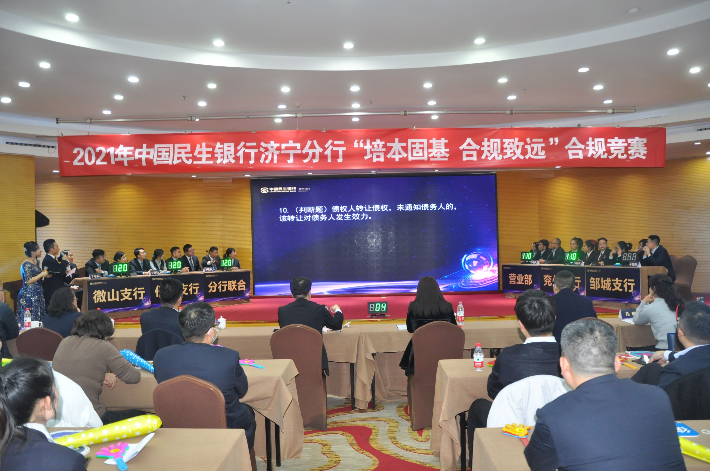 民生银行济宁分行成功举办“培本固基 合规致远”知识竞赛暨“以案说险”活动