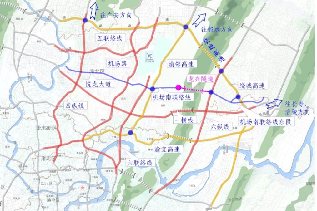 15分钟到江北机场两江新区龙兴隧道正式通车