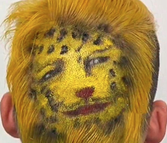 头脑封豹?浙江一男子剪金钱豹发型 《西游记》金钱豹头像走红