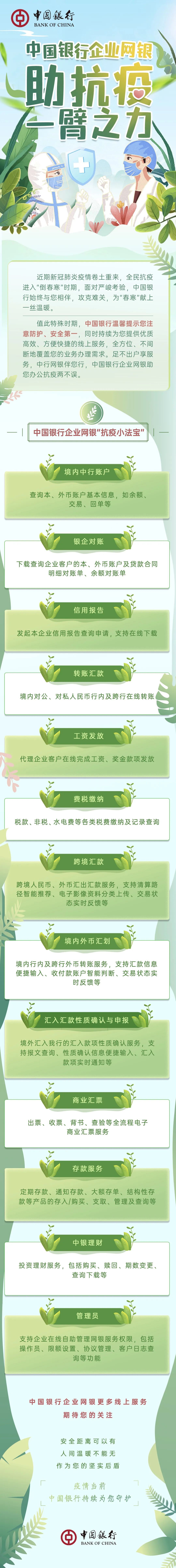 中国银行企业网银助抗疫一臂之力